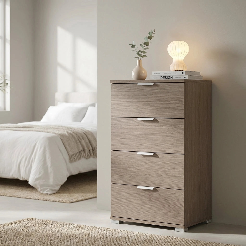Cassettiera 4 cassetti in Legno Composito cm 45x28x85 - CONNOR