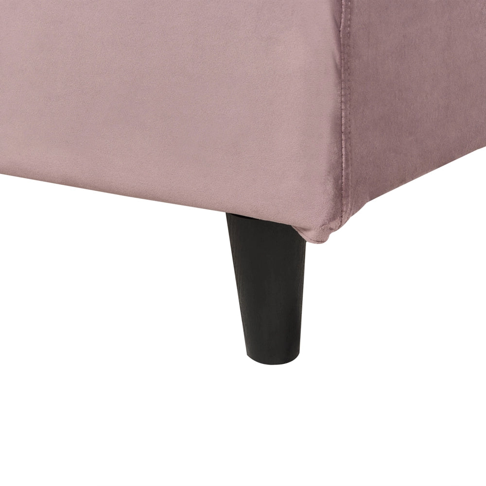 Letto singolo in Velluto rosa con rete a doghe 90 x 200 cm stile contemporaneo