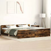 Giroletto con Testiera e Pediera-Struttura Letto Rovere Fumo 160x200 cm