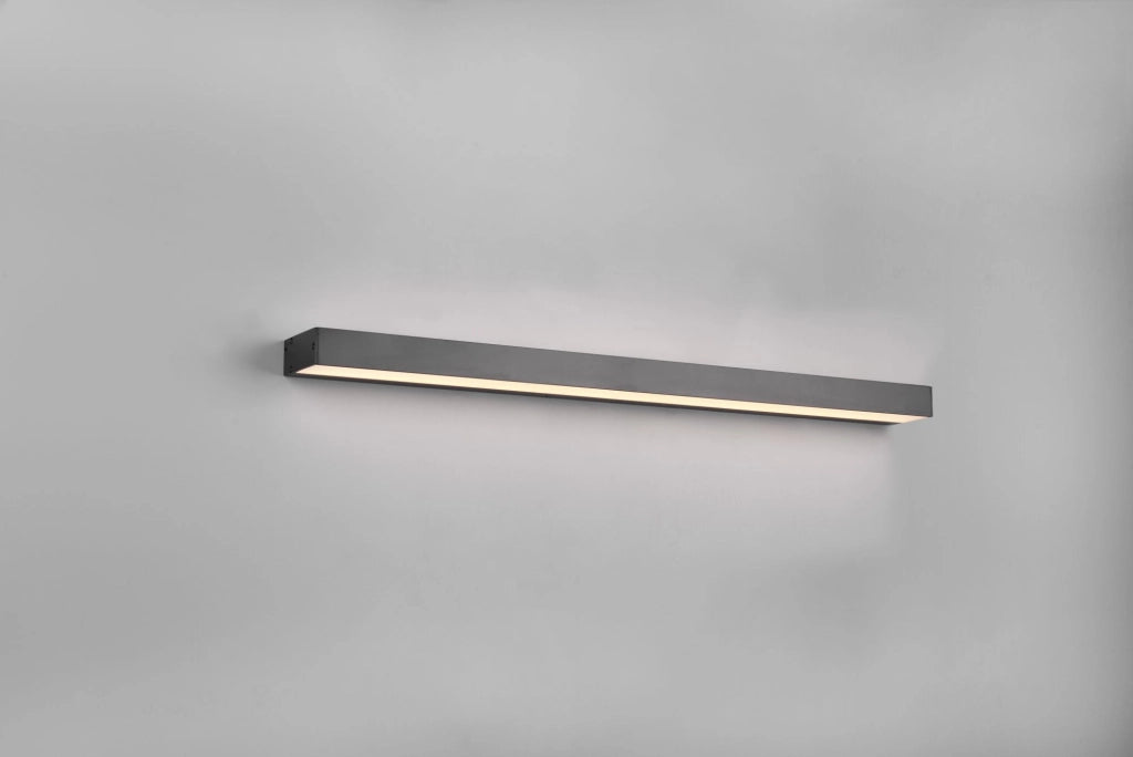 ROCCO H2O APPLIQUE LED 13W 1400lm, 3000K  BI-EMISSIONE NERO IP44 L. 90CM