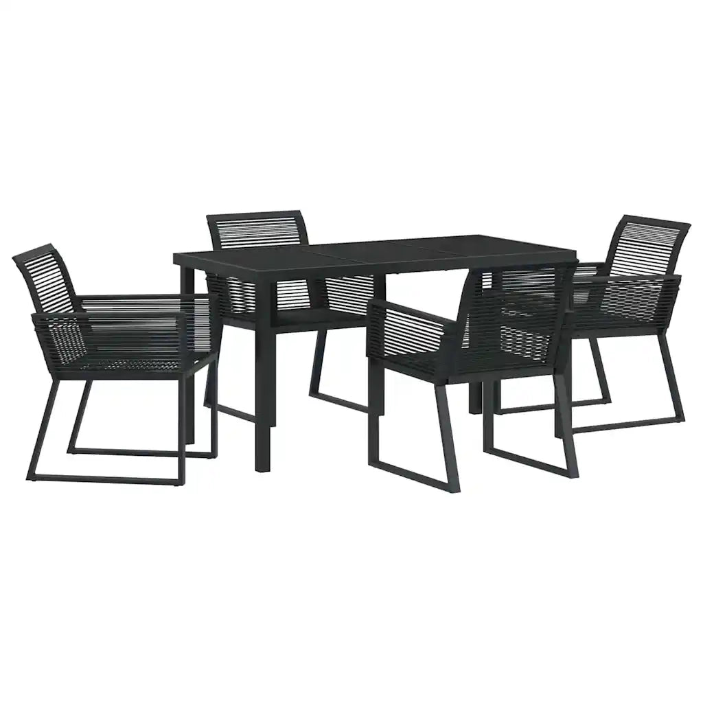 Set da Pranzo per Giardino 5 pcs Nero 3379312