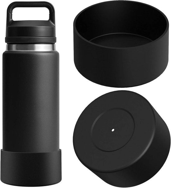 Supporto acqua per bottiglia YETI Rambler 26 oz - Fondello antiscivolo in silicone - Nero - 2 pezzi