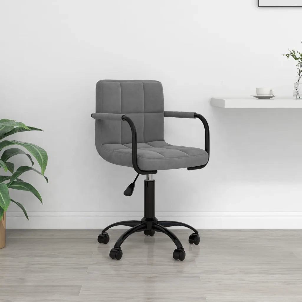 Sedia da Ufficio Girevole Grigio Scuro in Velluto 334711
