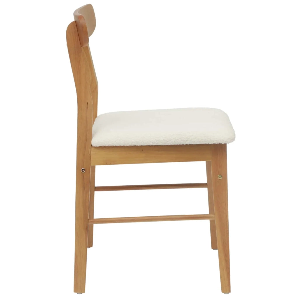 Sedia da pranzo 2 pcs Naturale e chiaro Legno di gomma solido 42020491