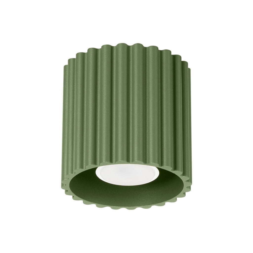Spot soffitto tondo VISTAO Pure Lume verde oliva GU10 10cm