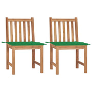 Sedie da Giardino 2 pz con Cuscini in Legno Massello di Teak cod mxl 17347