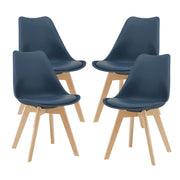 Set di 4 sedie da pranzo in similpelle color faggio blu 03_0006762
