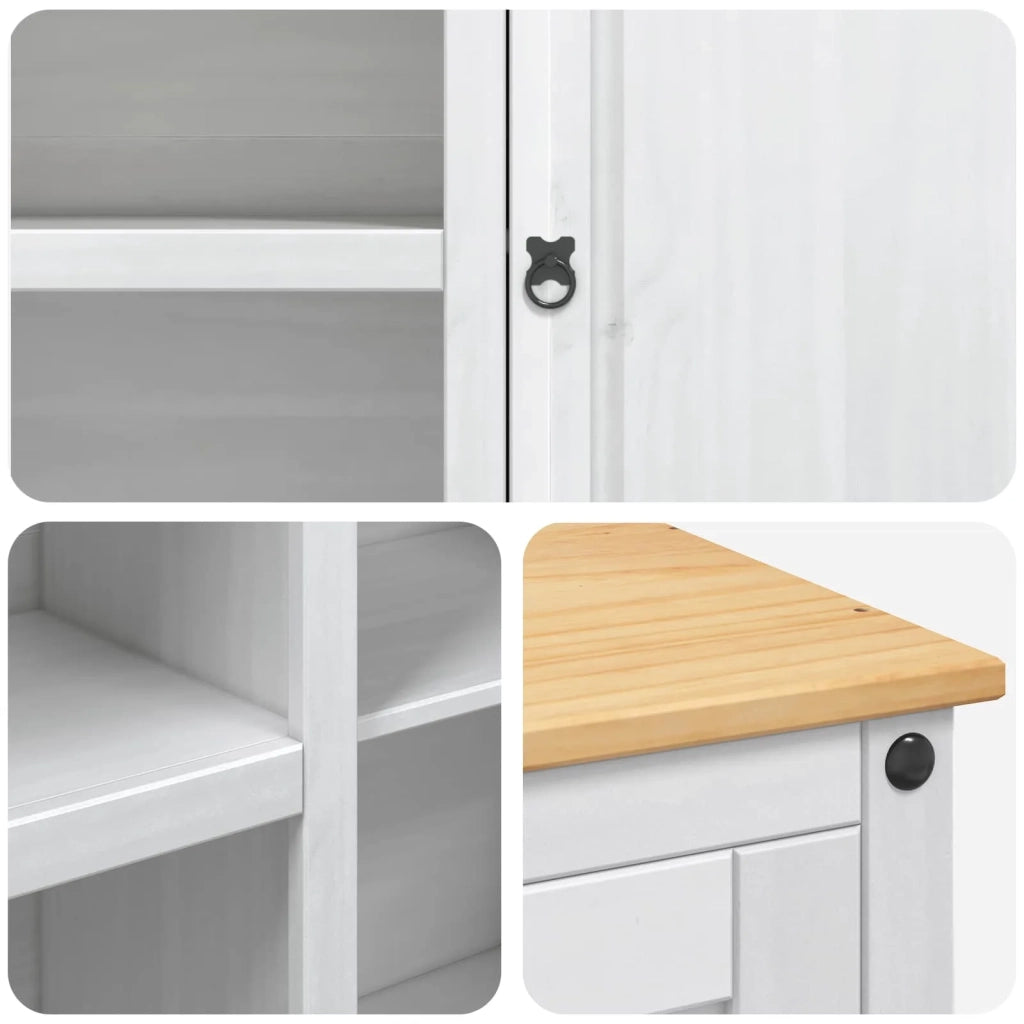 Carrello da Cucina 2 pcs Bianco e Cera di Miele Pino Massello 3425383