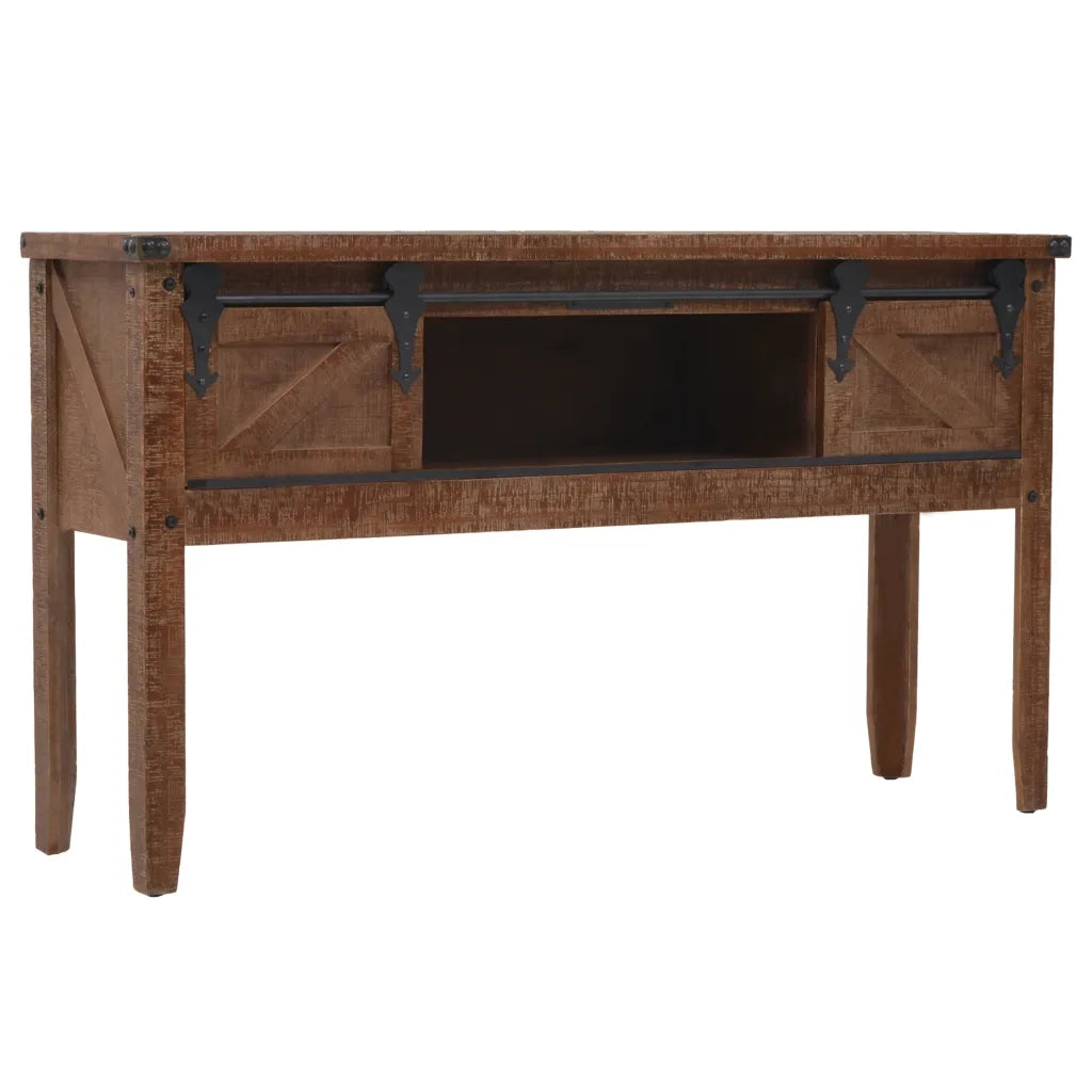 Tavolo Consolle in Massello di Abete 131x35,5x75cm Marrone 246121