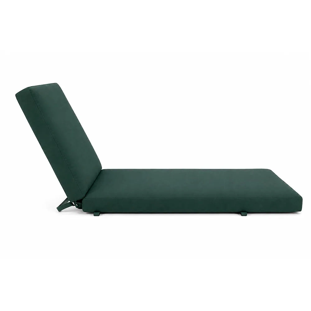 Cuscino per lettino da esterno 192x61 cm con schienale reclinabile e velcro in poliestere – Verde