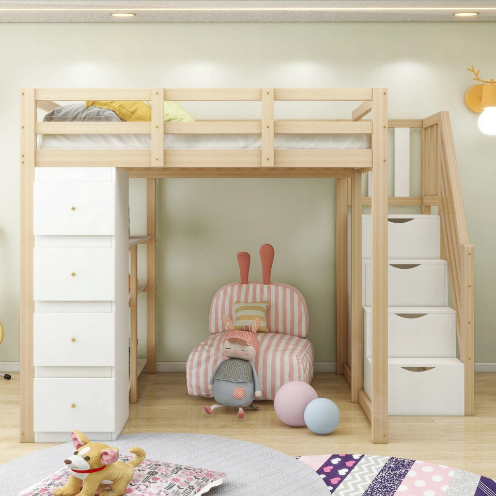 Letto a castello 140x200 - Xylo - Comodino e scala