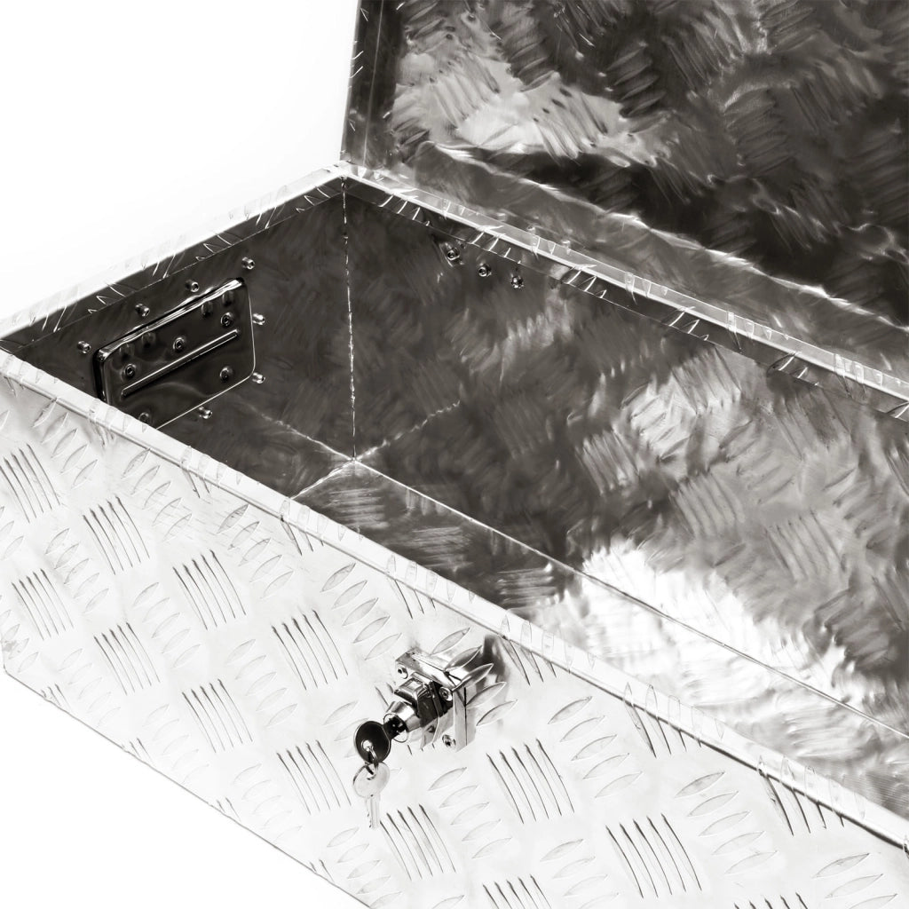 Baule in alluminio portattrezzi Cassa Box per attrezzi utensili 76x32x24,5cm