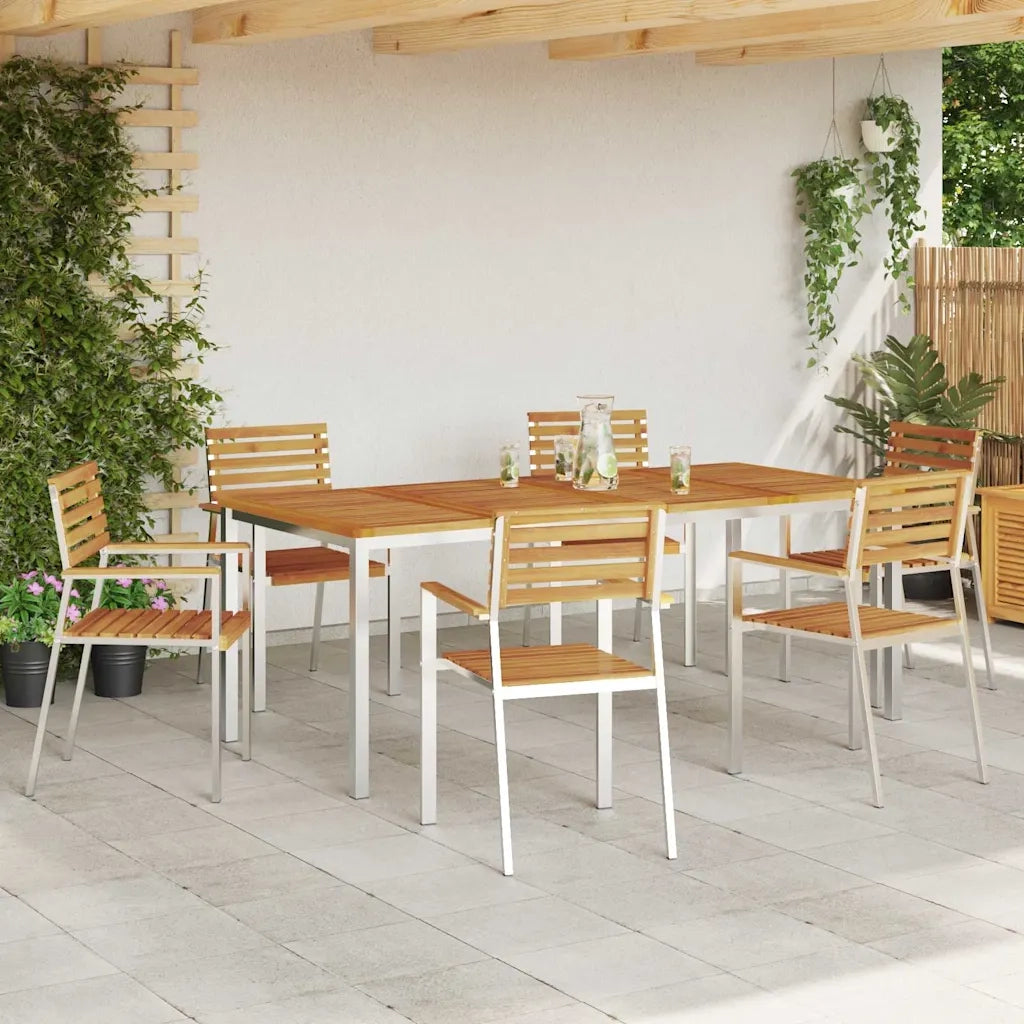 Set da Pranzo per Giardino 7 pcs Legno di Acacia Massello 3334779