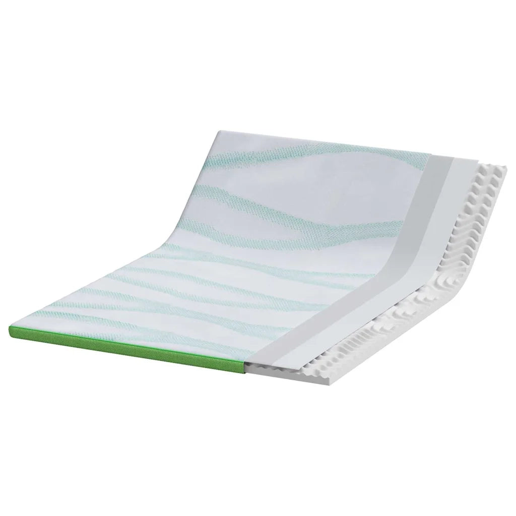 Topper per materasso Bianco e Verde 160 x 200 cm CFW2659814