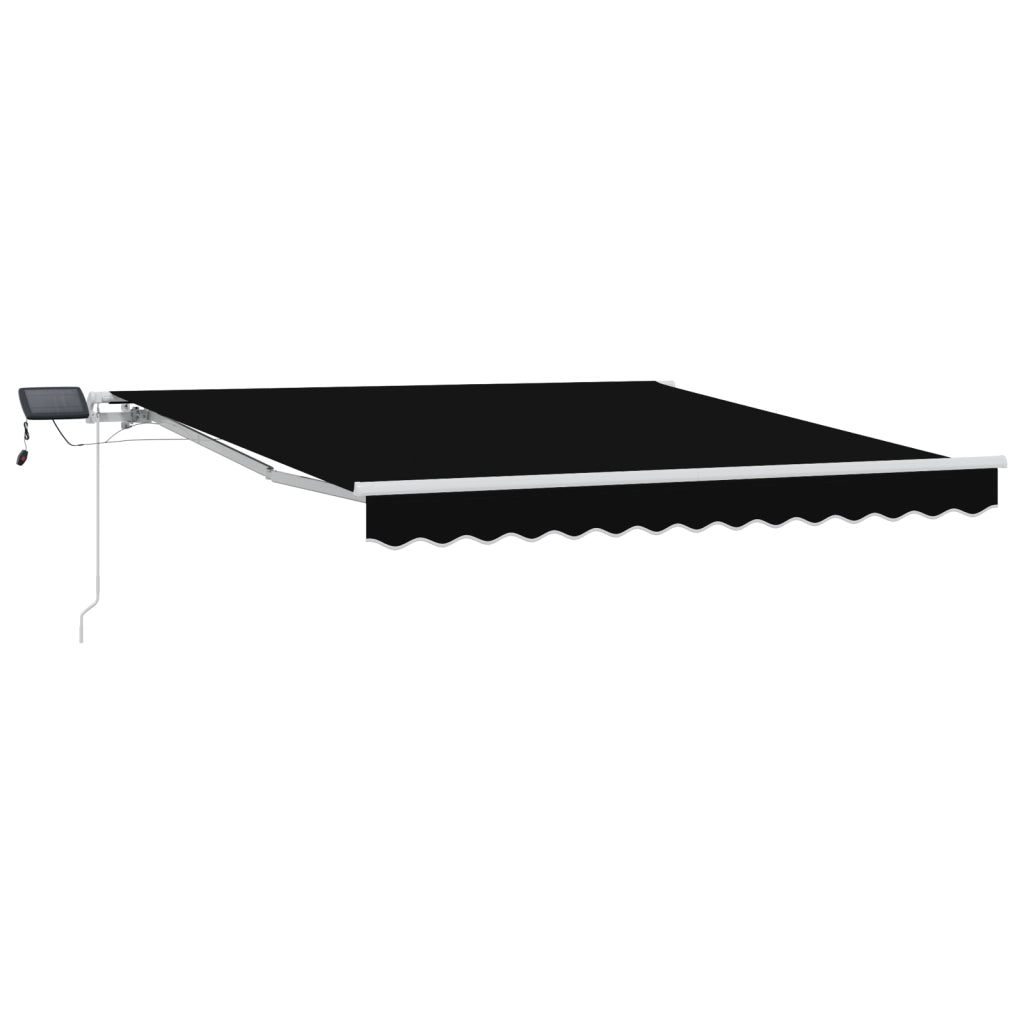 Tenda retrattile manuale con LED nera 300x250 cm