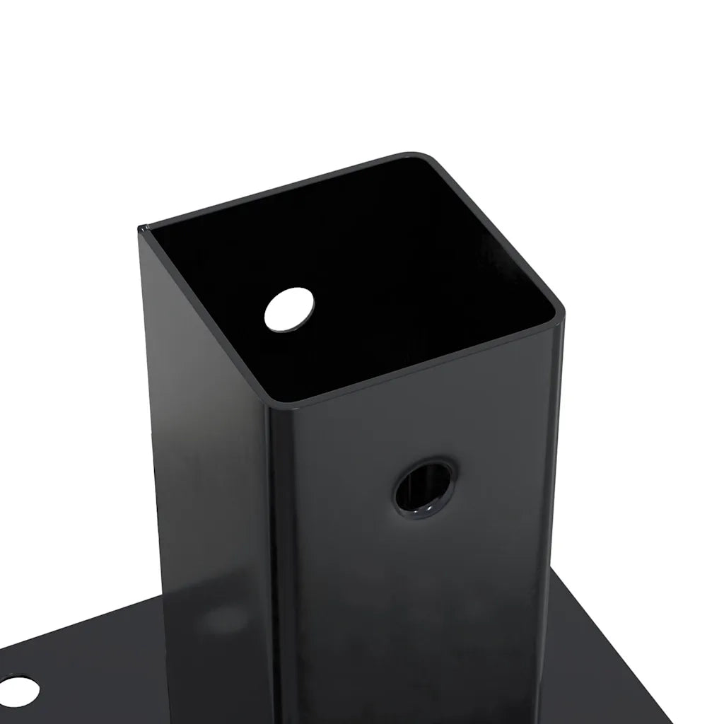 Basi per Pali Quadrati 12 pz 61x61mm Acciaio Verniciato Polvere