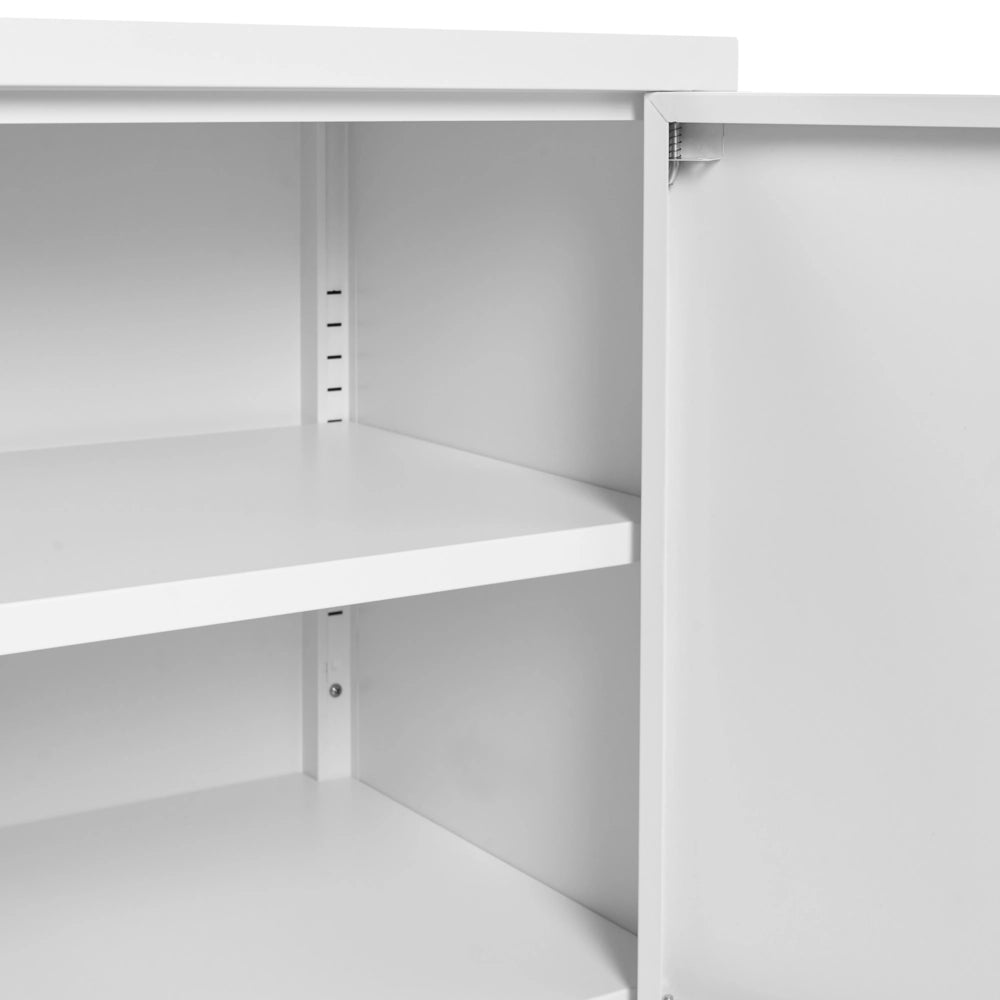 Credenza a 2 ante in acciaio bianco Mobili per ufficio a casa Ripiani per gambe Design industriale