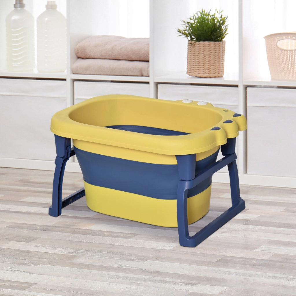 Vasca da bagno per bambini pieghevole ¨C zephmum ¨C giallo e blu 75.3x55.4x43 cm