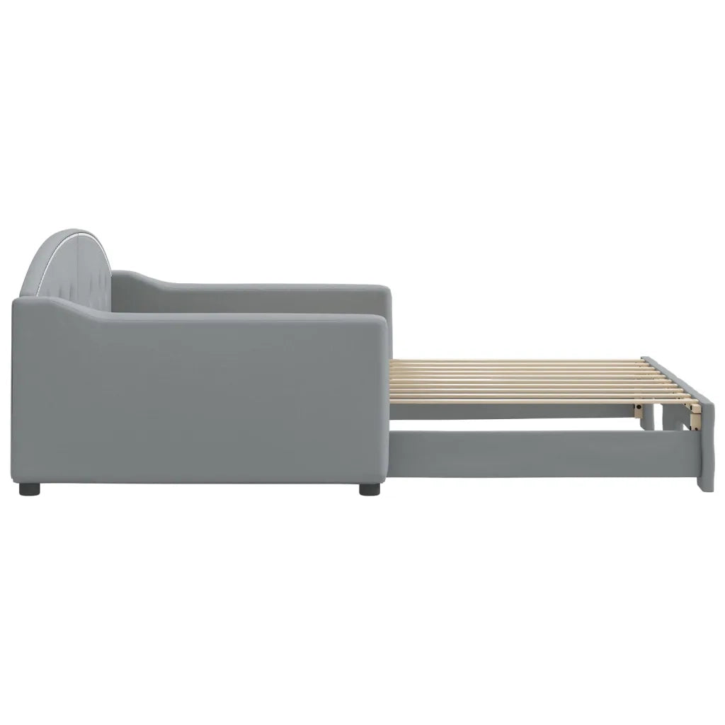 Divano Letto con Letto Estraibile Grigio Chiaro 100x190 Tessuto 3197607