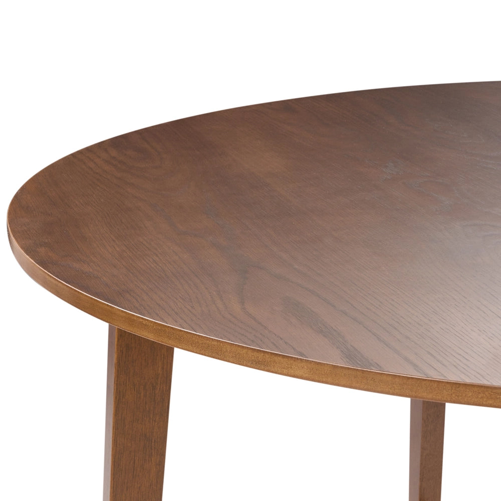 Tavolo da pranzo rovere scuro  rotondo di ispirazione retrò design soggiorno sala da pranzo
