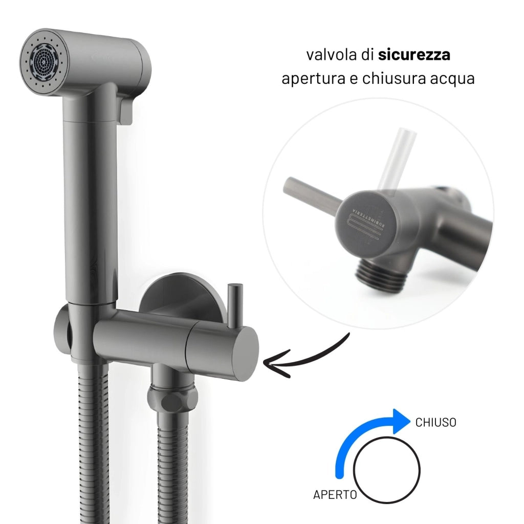 Idroscopino wc doccetta ottone portatile shutoff monogetto con leva ogomondo kit *** finitura- canna di fucile tondo,...