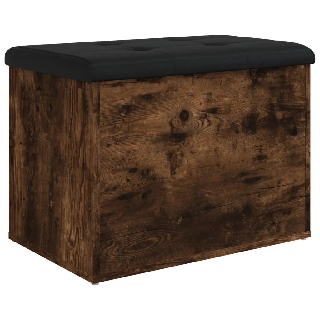 Panca Portaoggetti-Sgabello-Panca con Contenitore Rovere Fumo 62x42x45 cm Legno Multistrato