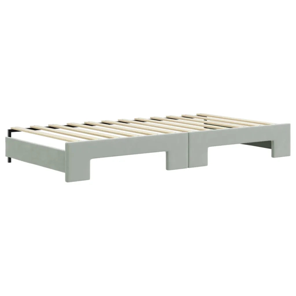 Divano Letto Estraibile Cassetti-Sofa Letto-Daybed Grigio Chiaro 100x200 Velluto 967033