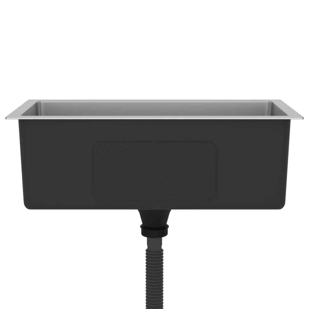 Lavello da cucina fatto a mano lavandino da bagno per interni 60 x 30 cm acciaio inox argentato 02_0002455