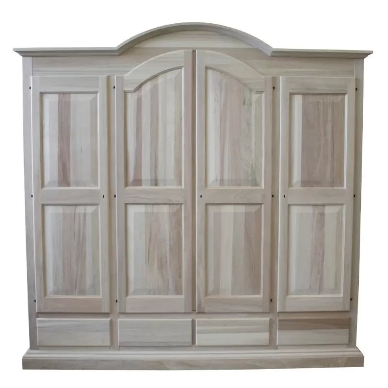 armadio classico 4 porte 4 cassetti legno grezzo 234x60x230 (472) - Mobili 2G