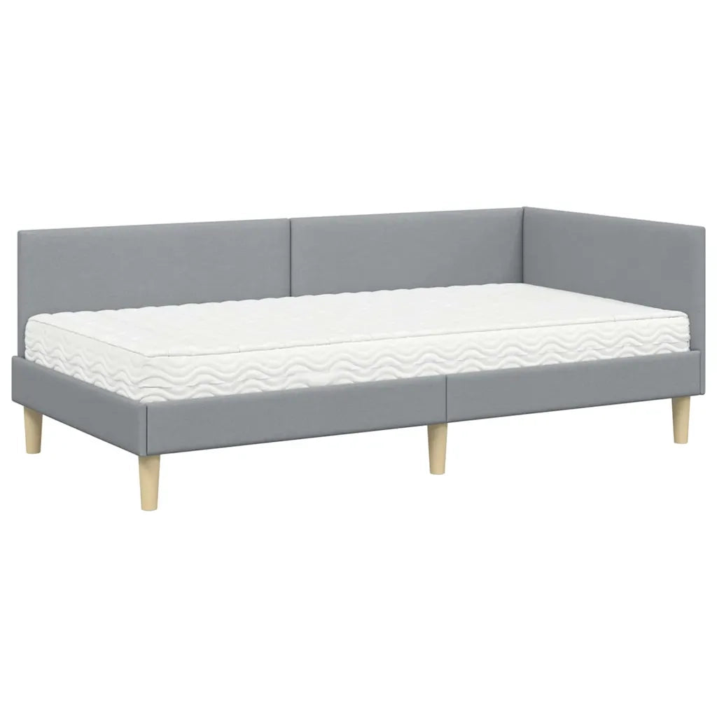 Struttura Letto Angolare con Materasso 2 pcs Grigio chiaro 3393741