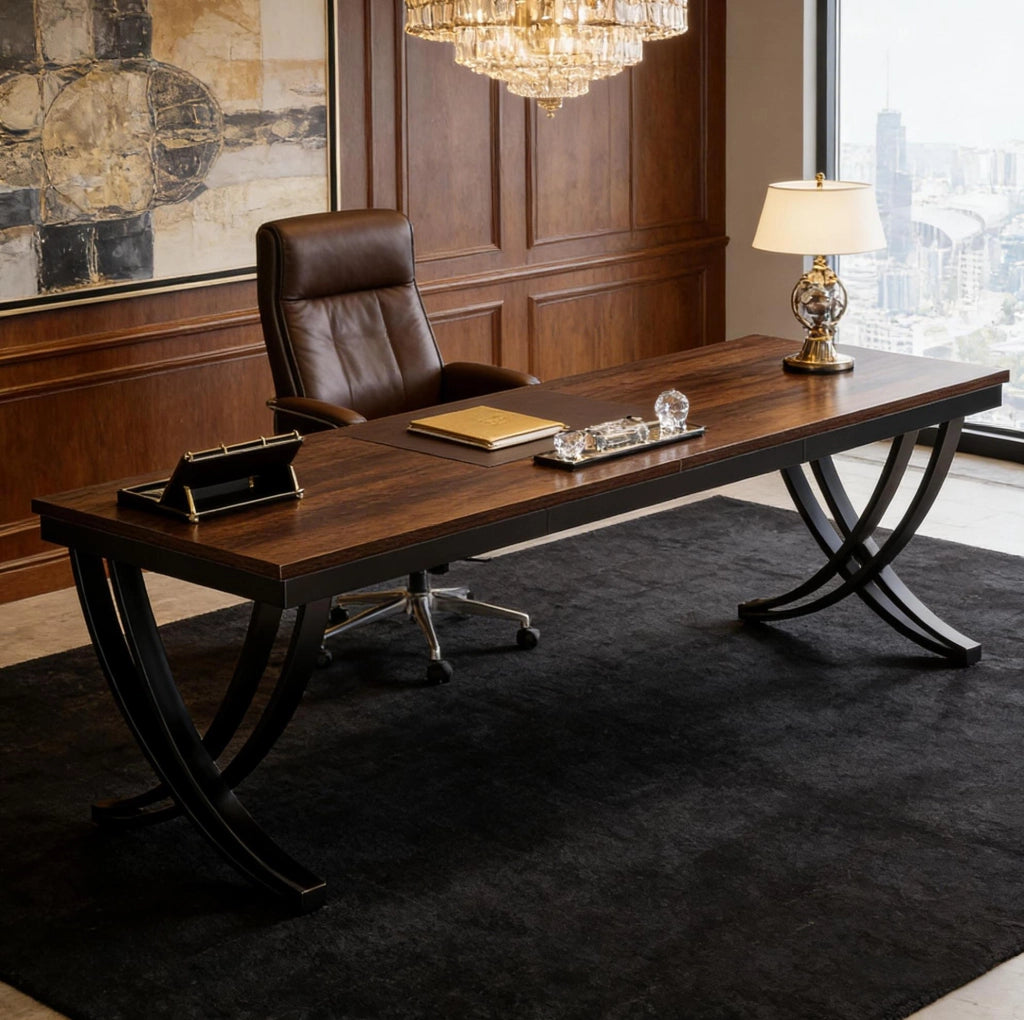 Scrivania doppia 200 x 70 cm con struttura a X