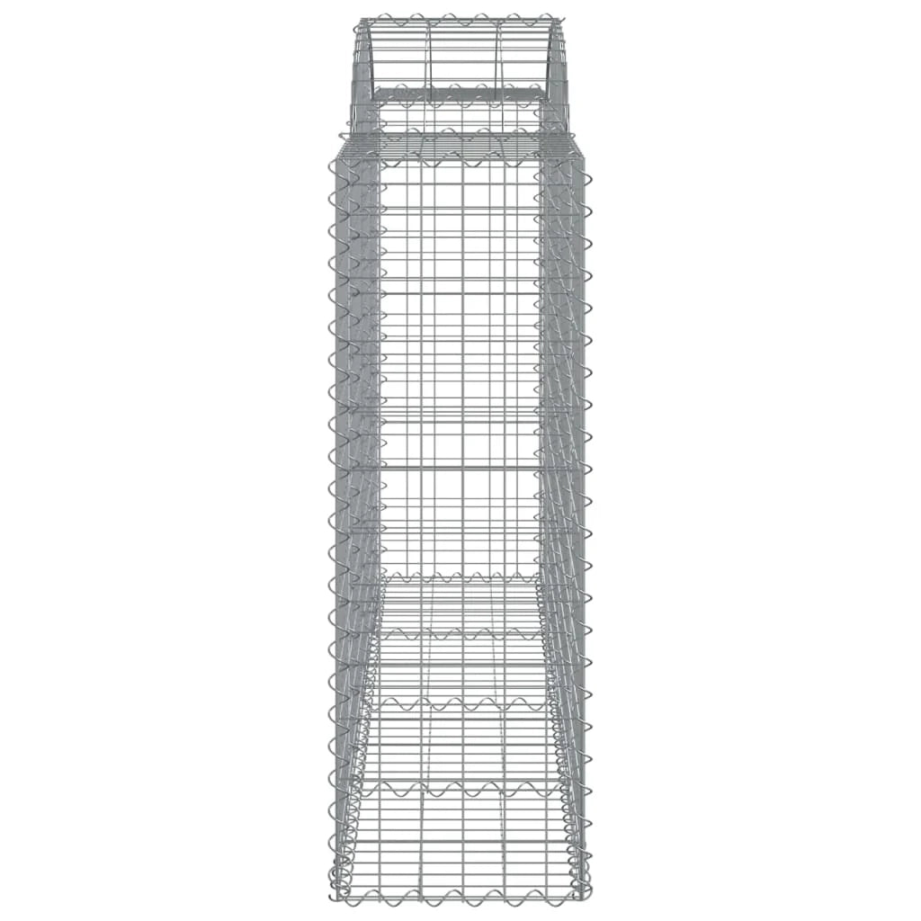 Set di 8 gabbioni ad arco per recinzioni a gabbia e muri di contenimento 200 x 50 x 120/140 cm ferro zincato argento 02_0041171