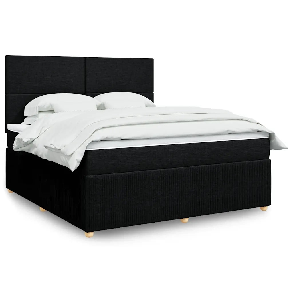 vidaXL Giroletto a Molle con Materasso Nero 180x200 cm in Tessuto