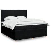 vidaXL Giroletto a Molle con Materasso Nero 180x200 cm in Tessuto