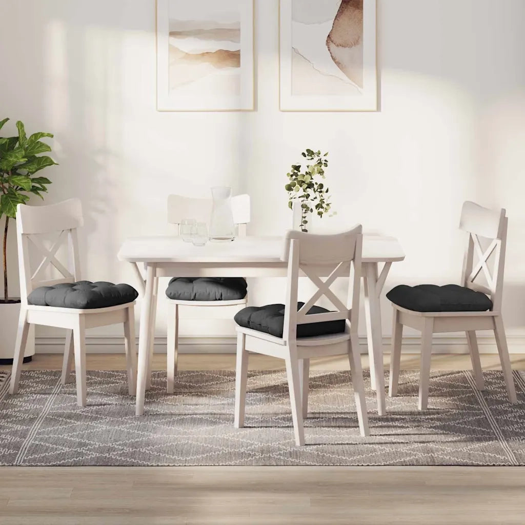 Cuscini per Seduta 4 pz | Cuscini per sedie Grigio scuro 40 x 40 cm