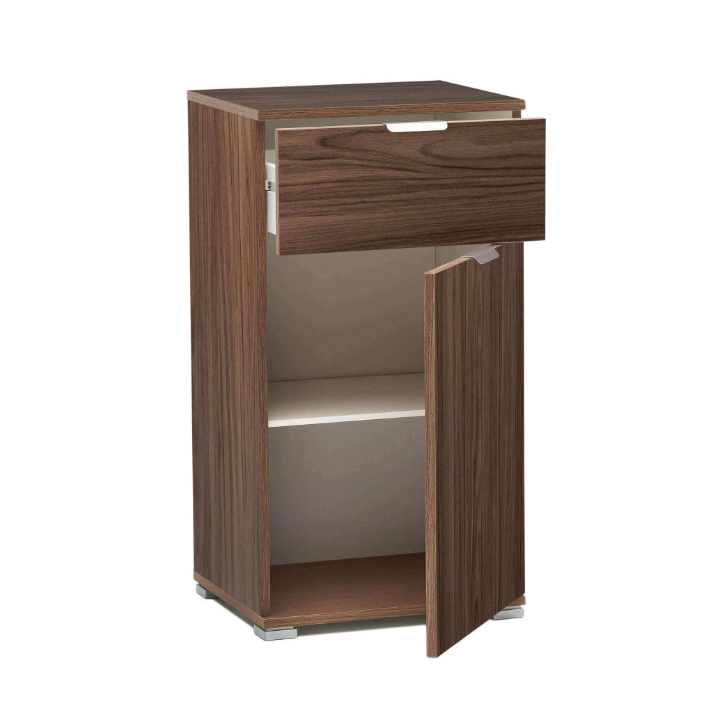 Armadietto da Bagno un anta e un cassetto in Legno Composito cm 45x38x85 - KOLBY