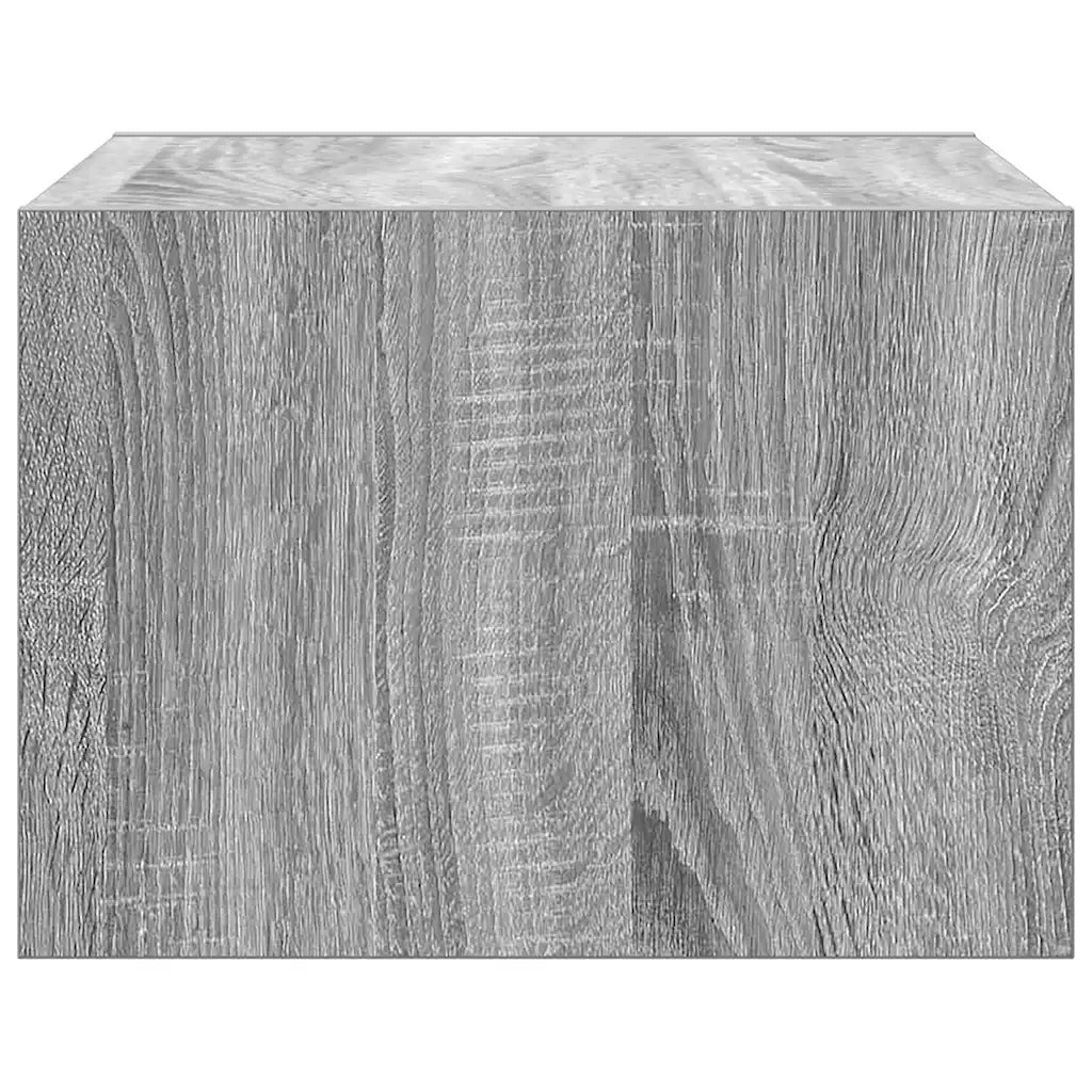 Comodino a Parete con Luci LED-Tavolino da notte sospeso Grigio Sonoma 686481