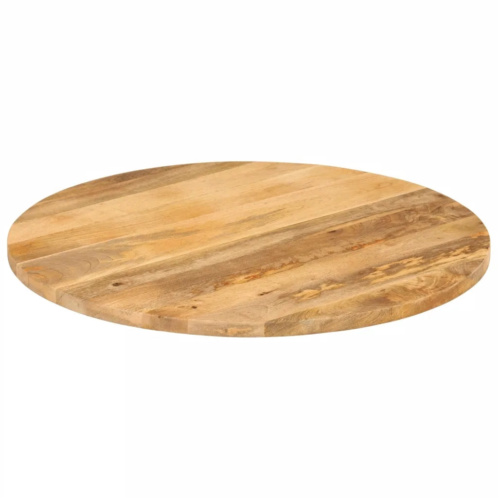Piano per Tavolo Ø 80x3,8 cm Rotondo in Legno Massello di Mango 370067
