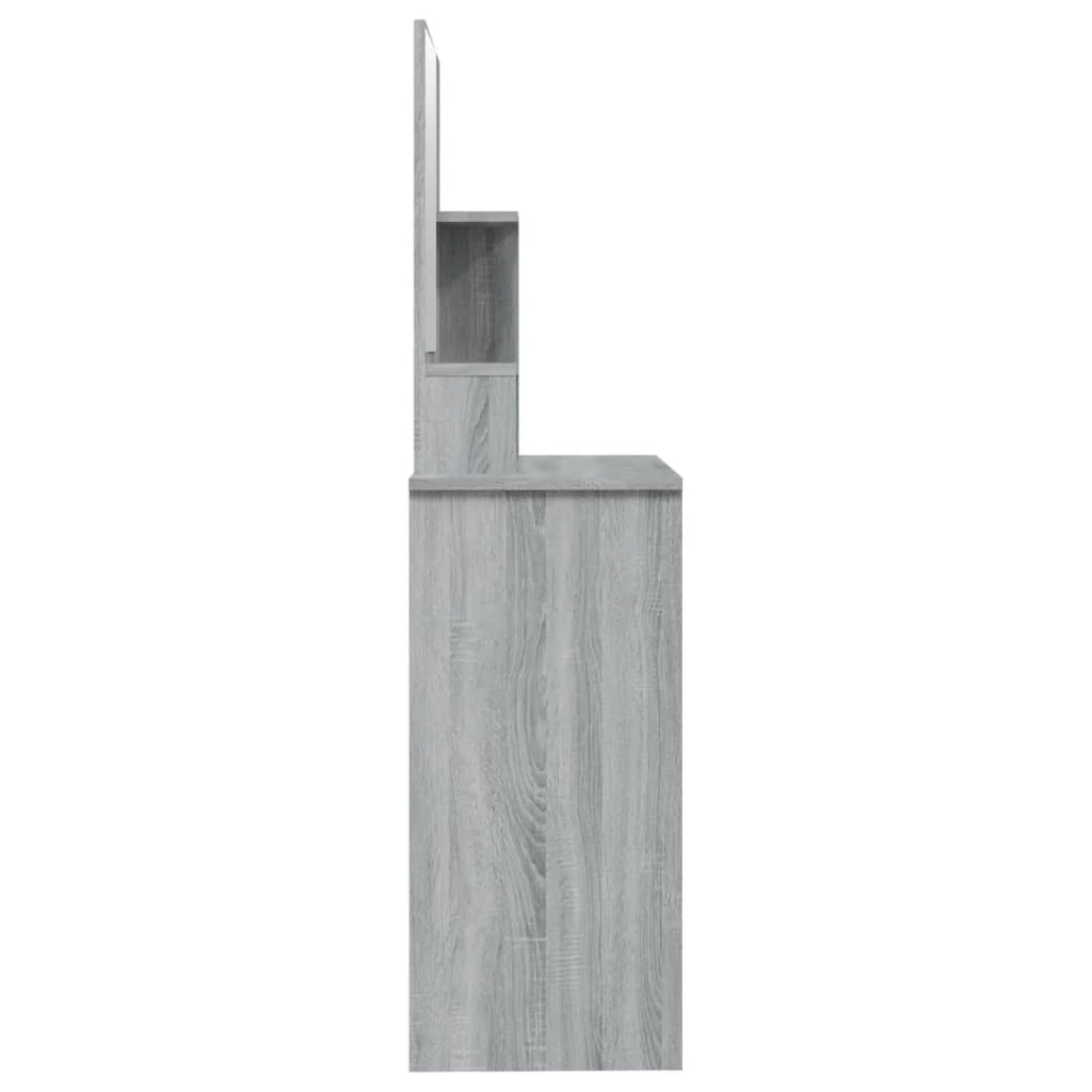 Toeletta tavolo da trucco di design mobile da camera da letto con specchio 86,5 x 35 x 136 cm grigio 02_0006389