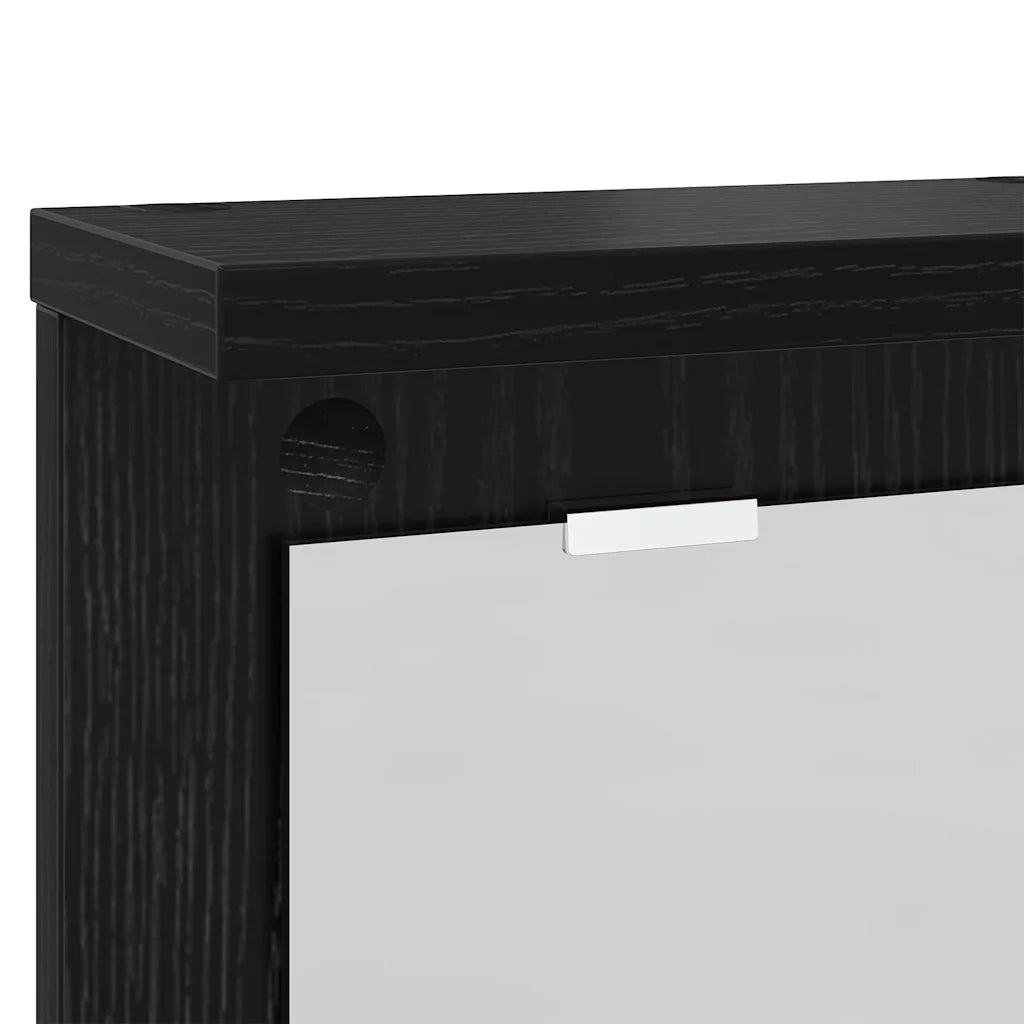 Appendiabiti a muro con lo scaffale Rovere nero 85 x 10 x 45 cm 874484