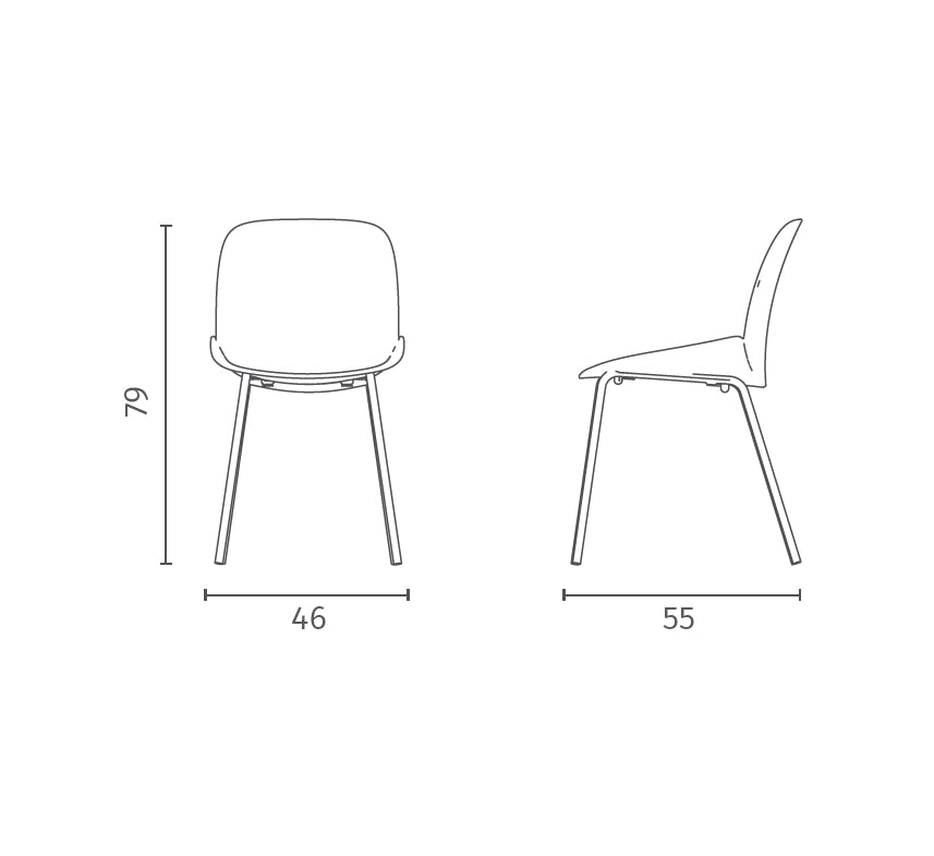 Sedia Eva Design Moderno in Polipropilene Ruggine con Gambe in Metallo - Struttura Robusta per Interni ed Esterni - Alta Qualità