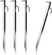Tentharinge in acciaio con profilo V e anello - robuste haringhe per protezione contro tempeste - ancore per terra - attacco per trampolino - protezione per ombrello - lunghezza 38 cm