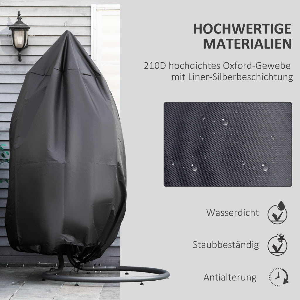 Copertura per sedia a dondolo sospesa impermeabile antivento ¨C zephmum ¨C 115x190 cm nera