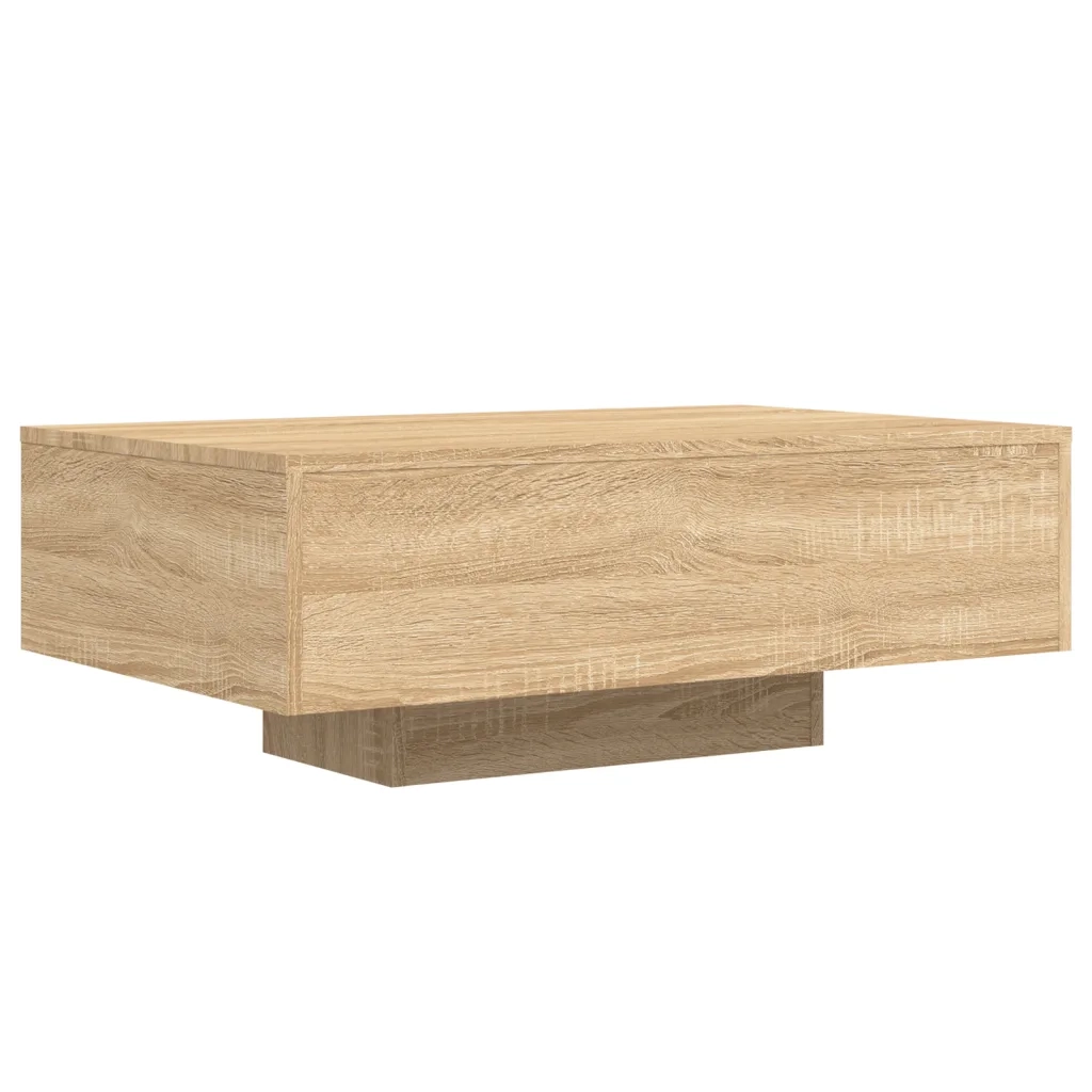 Tavolino da Soggiorno con Luci LED Rovere Sonoma 85x55x31 cmcod mxl 110052
