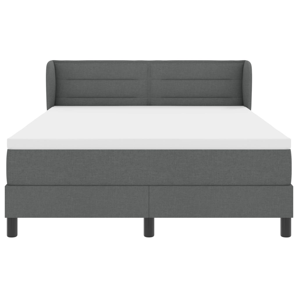 letto a box spring con materasso vitaXL grigio scuro 140x200 cm stoffa