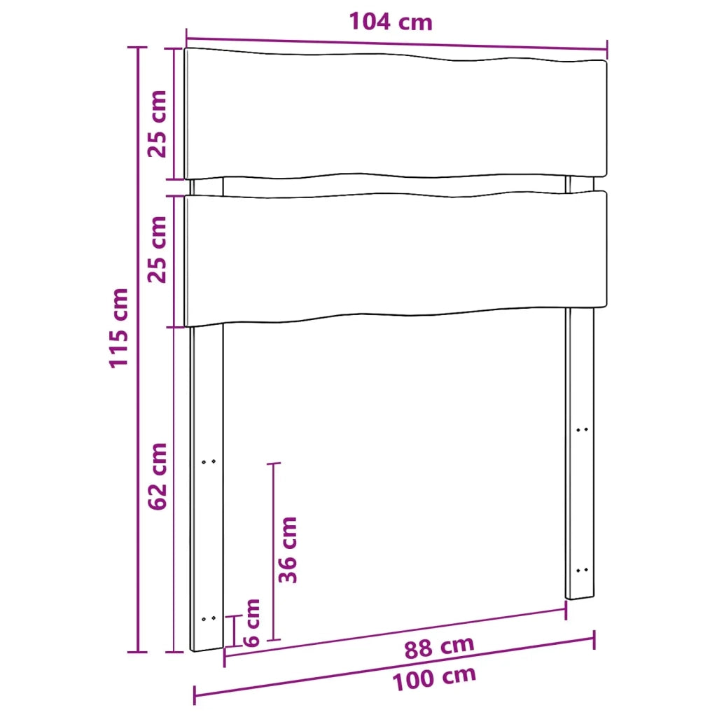 Testiera con bordo vivo ROSTOCK Marrone Scuro 100 cm 903299
