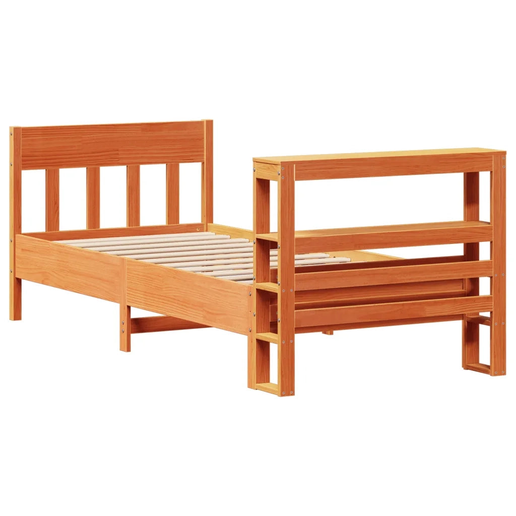Letto singolo | Letto per adulti | Letto senza Materasso Marrone Cera 100x200 cm in Legno di Pino