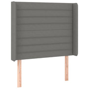 Testiera | Testata ad Orecchio Grigio Scuro 93x16x118/128 cm in Tessuto