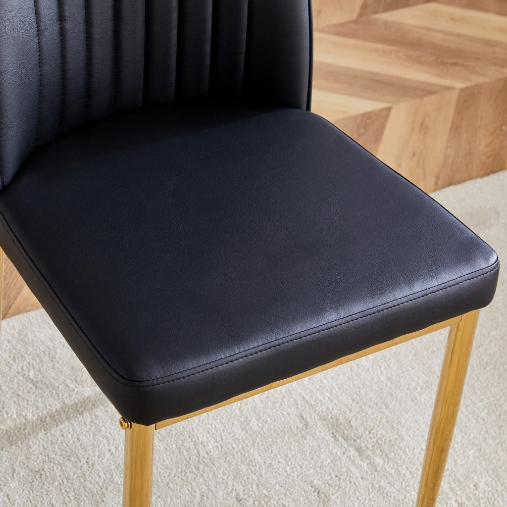 SEDIA Set da 4 pezzi 80x50x46,5 cm PU Nero/Oro