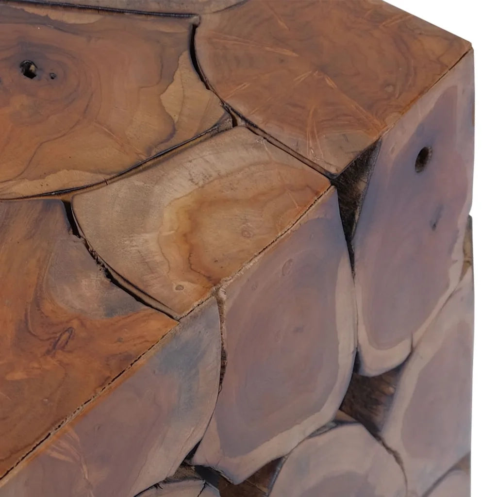 Sgabello Marrone 40x40x45 cm in Legno Massello di Teak 243472